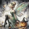 Halloween Tinker Bell Witch-11CT Stamped Cross Stitch 40*40cm/15.75*15.75in tapestrymarket