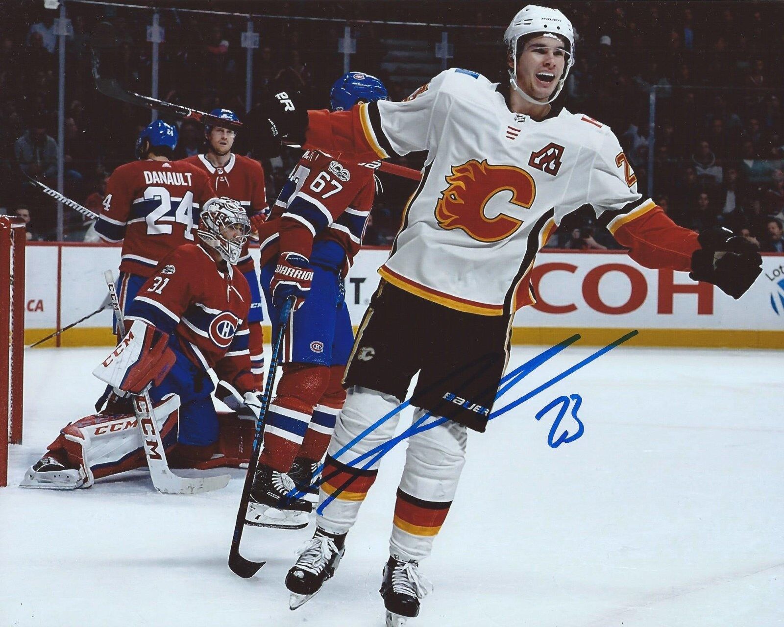 Sean Monahan Signed 8x10 Photo Poster painting Calgary Flames Autographed COA E