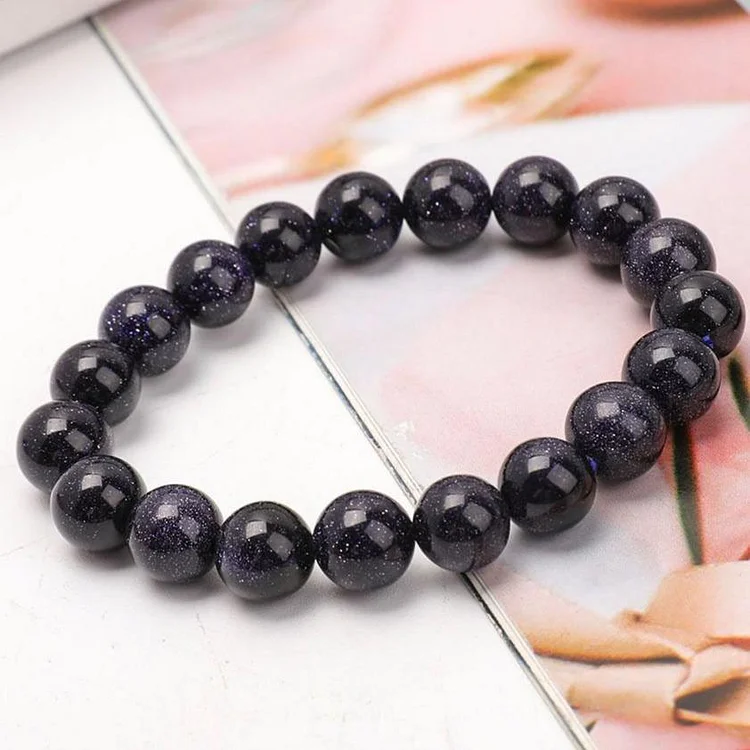 12mm Blue Sandstone Bracelet