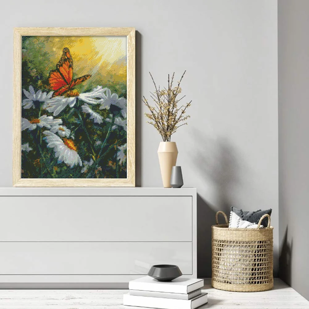 9CT Full Stamped Cross Stitch Bead Embroidery- Butterfly(Canvas|45*58CM)
