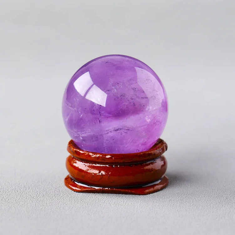 Olivenorma Natural Gemstone Crystal Ball with Wooden Stand