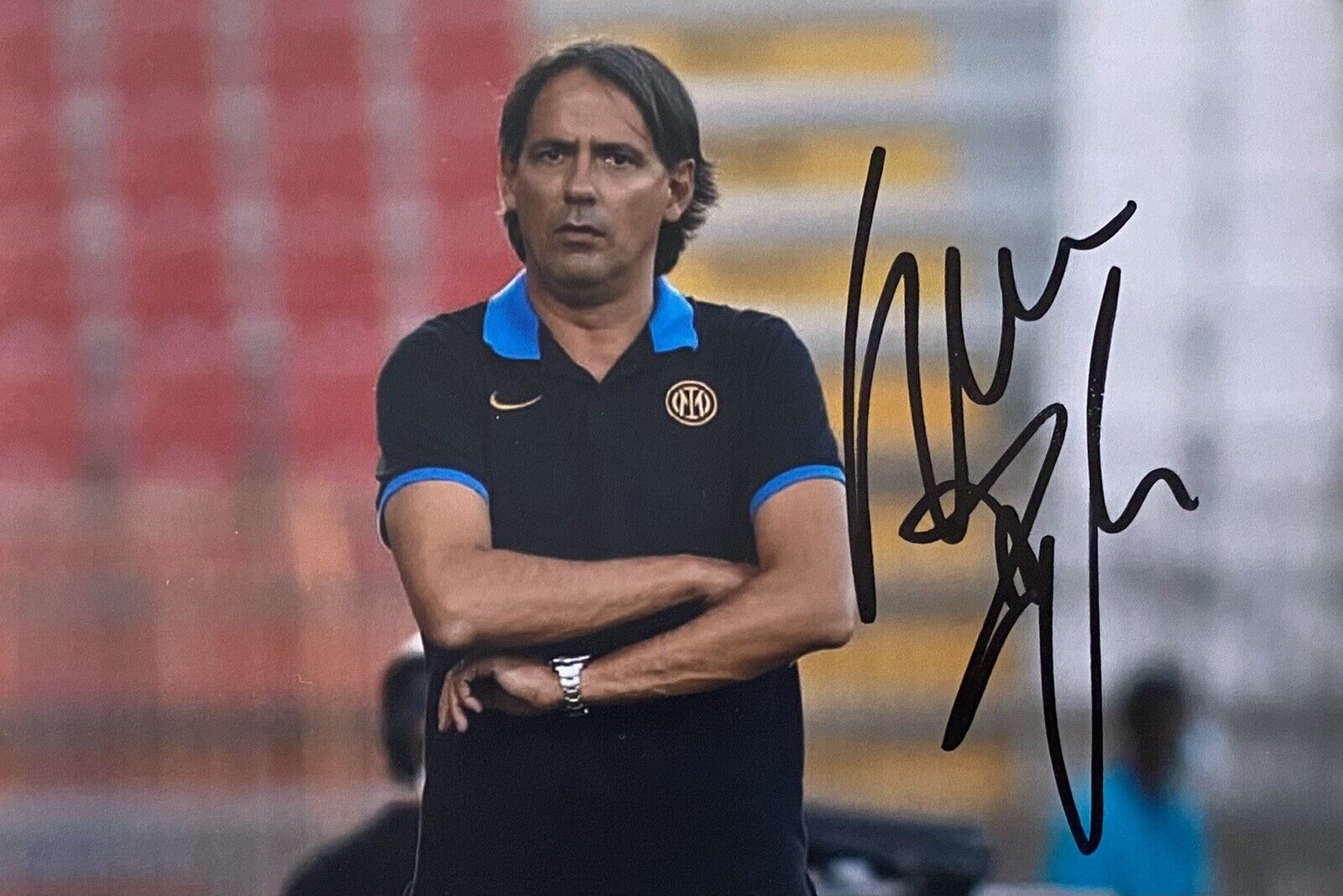 Simone Inzaghi Genuine Hand Signed Inter Milan 6X4 Photo Poster painting