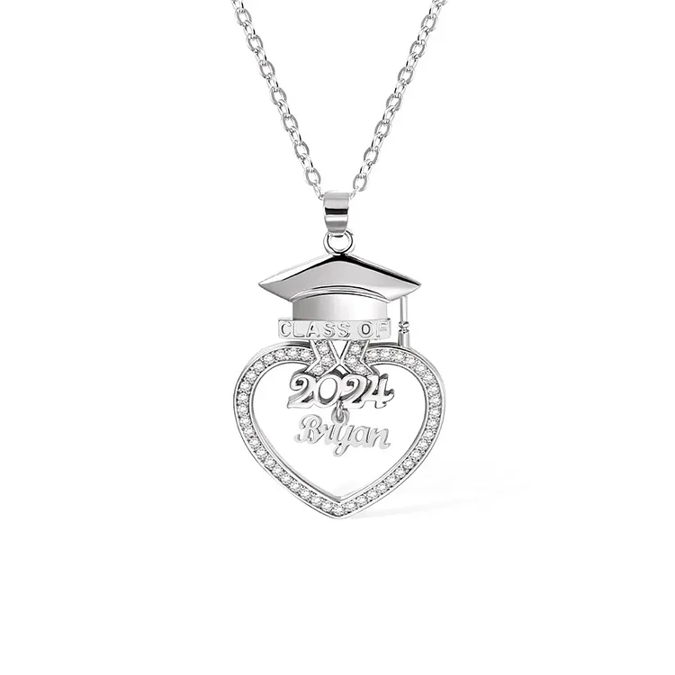 2024 Graduation Gift - Personalized Love Necklace Customized Year and Name Necklace Gift for Her/Him
