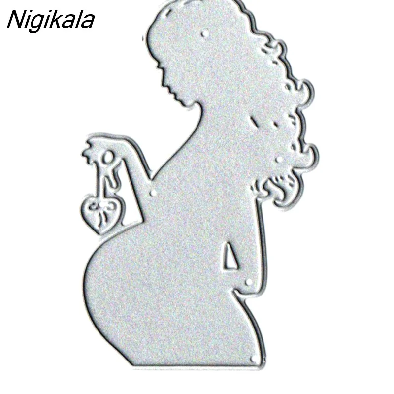 Nigikala Cutting Dies Pregnant Woman Decoration Embossing Scrapbook Paper Craft Knife Mould Mother's Day Gift