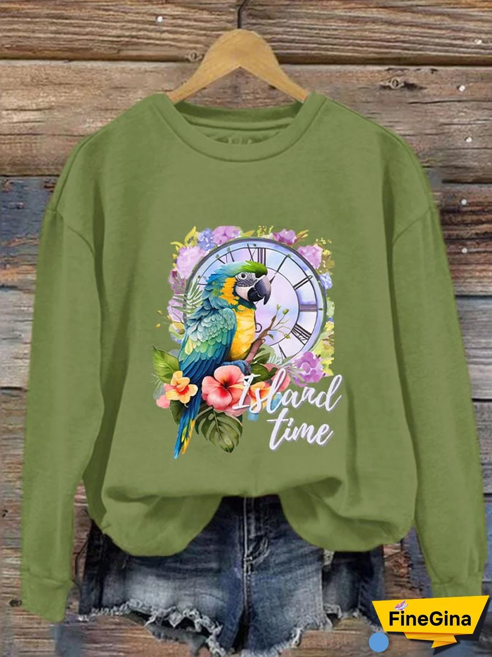 Women's Retro Parrothead Graphic Sweatshirt