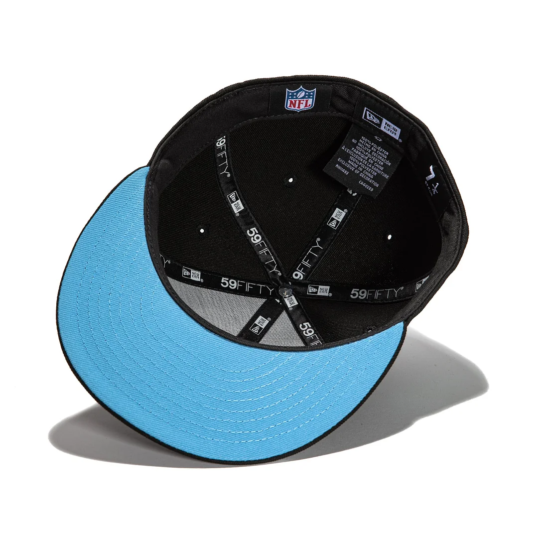 New Era 59FIFTY Sharktooth Detroit Lions 75th Anniversary Patch Hat - Black Black / 7 3/8