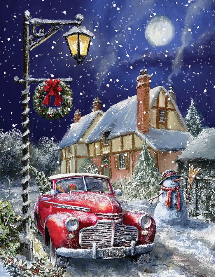 DIY Painting By Numbers | Snow night car- 40*50cm