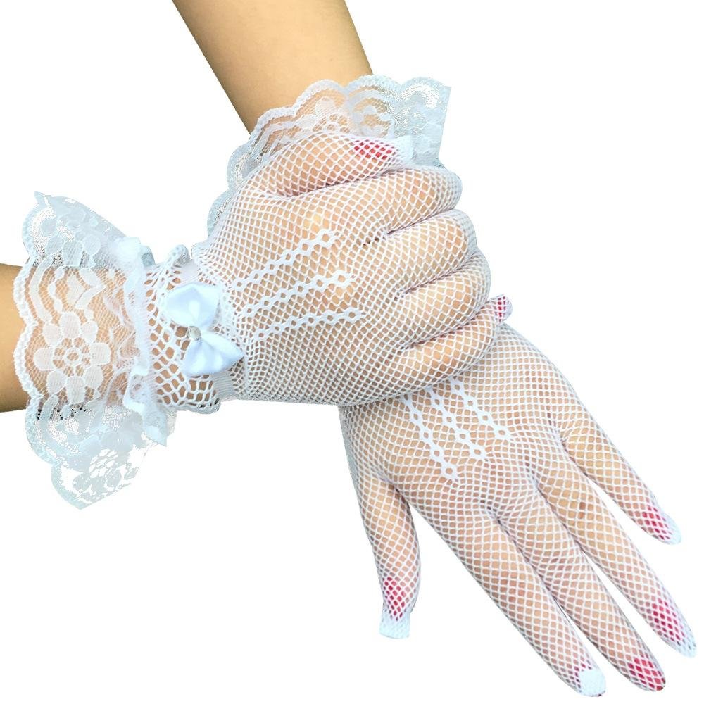 Mesh bow elegant glove
