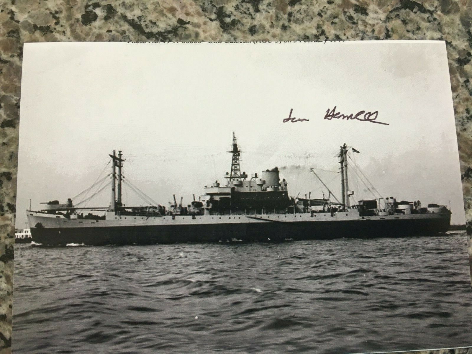 IKE HARRELL USS CATOCTIN LANDING CRAFT COXSWAIN VETERAN,RARE SIGNED Photo Poster painting