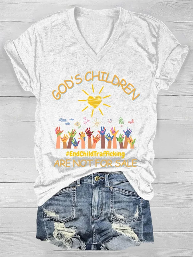 God's Children Are Not For Sale Print T-Shirt socialshop