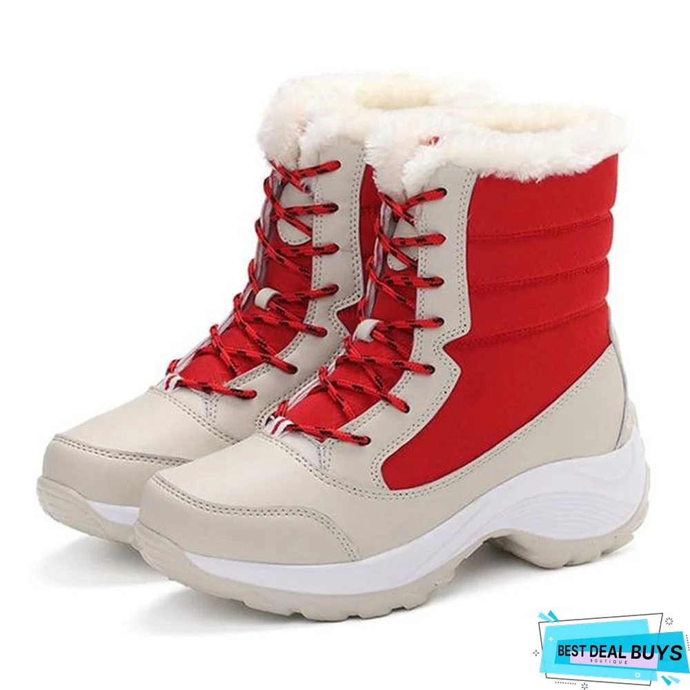 Women Boots Waterproof Winter Snow Boots Platform Warm Ankle Winter Boots with Thick Fur
