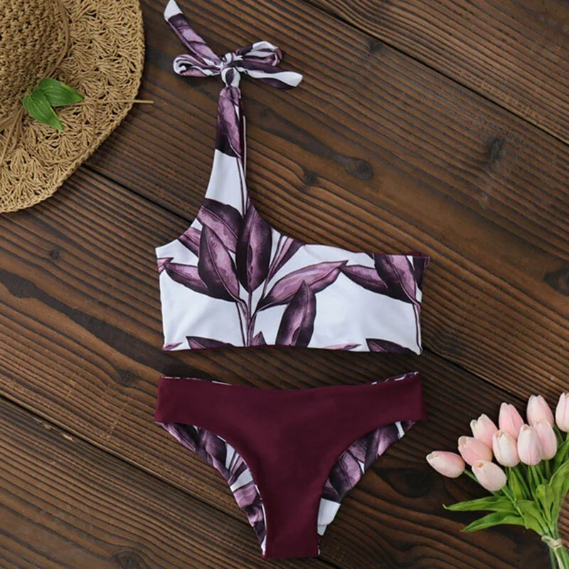 Bikini Women Swimwear Push Up Swimsuit One Shoulder Print Brazilian Bikini Set 2020 Biquini Bathing Suit Beach Swimming Suit