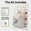 DIY Pearl Painting White Cat for Home Wall Decor with Frame(40x30cm)