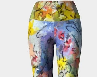 pornhint Pornhint Yoga Leggings, Flower Power Stretch Pants, Fitness Clothes, Summer Vacation Clothes, Light Colorful Leggings for Travel