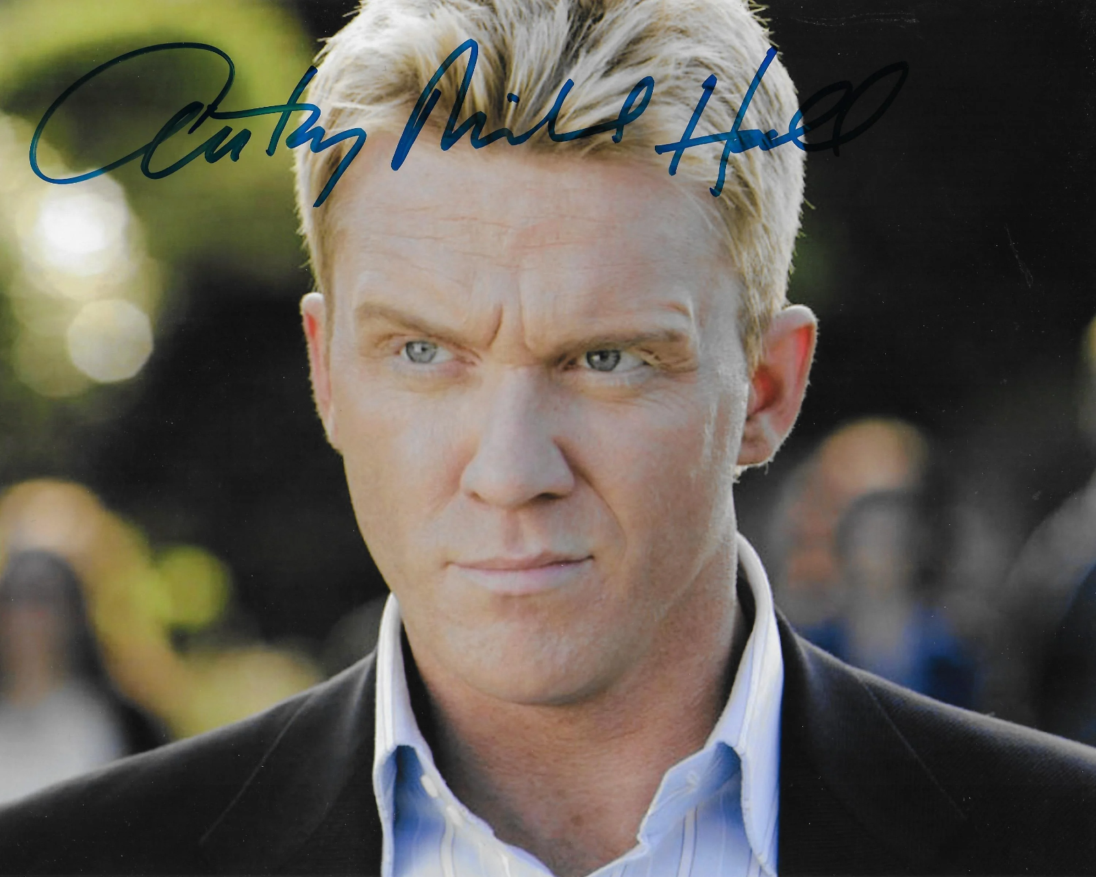 Anthony Michael Hall Original 8x10 Photo Poster painting signed at The Hollywood Show