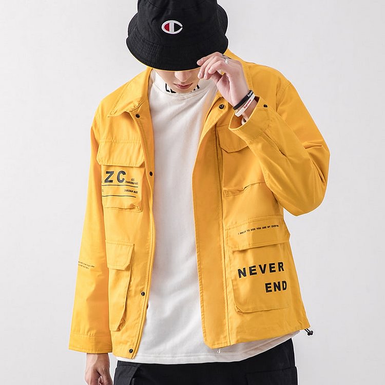 Men's Fall plus Size Loose Retro Sports Long-Sleeved Jacket Casual Shirt Men's Men Jacket