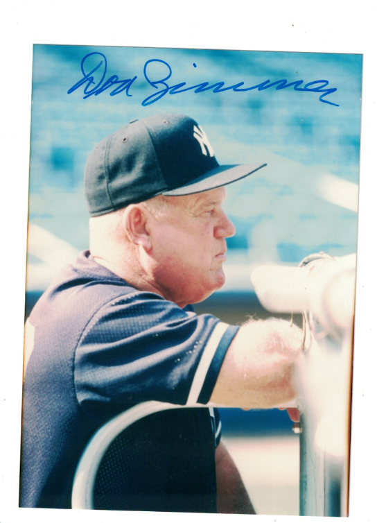 Don Zimmer New York Yankees Signed 3 1/2 x 5 Photo Poster painting W/Our COA