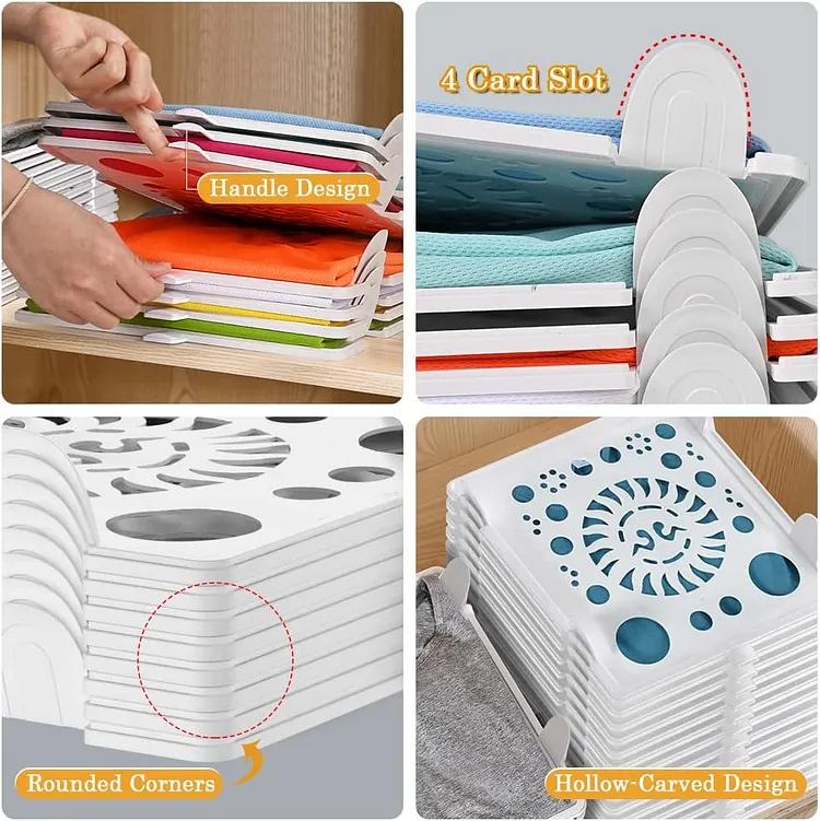 Stackable Closet Organizer Trays - Space-Saving Clothing Storage System(10-Pack) 