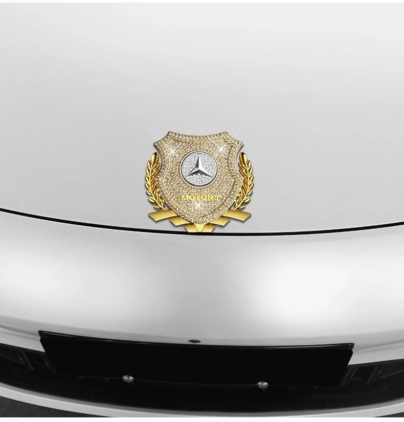 Car exterior modification rhinestone metal car emblem stickers