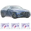 [US Local Warehouse] 50 Packs Universal Disposable Car Covers (12.5x21.6 Ft) Clear Plastic Car Covers Waterproof All Weather for Automobiles with Elastic Band for Outdoor Snow/Rain Weather Protection