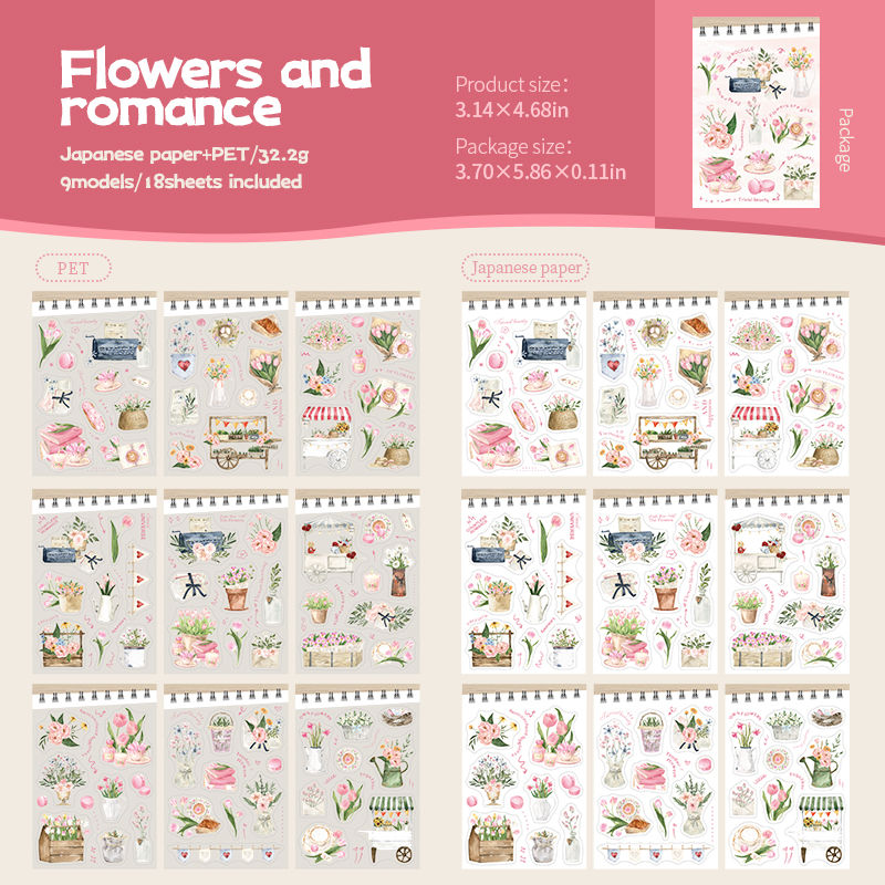 Sticker Book - Life Notes Series Cute Plant Flower Travel Landscape 