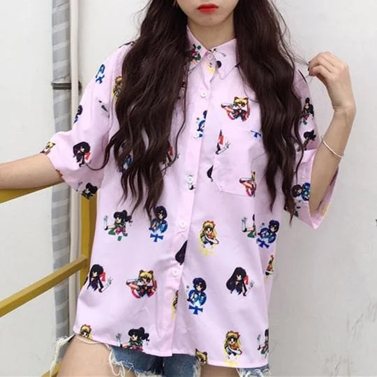 {Bigger Size}Pretty Pink Guardian Sailor Senshi Blouse Shirt SP1710337