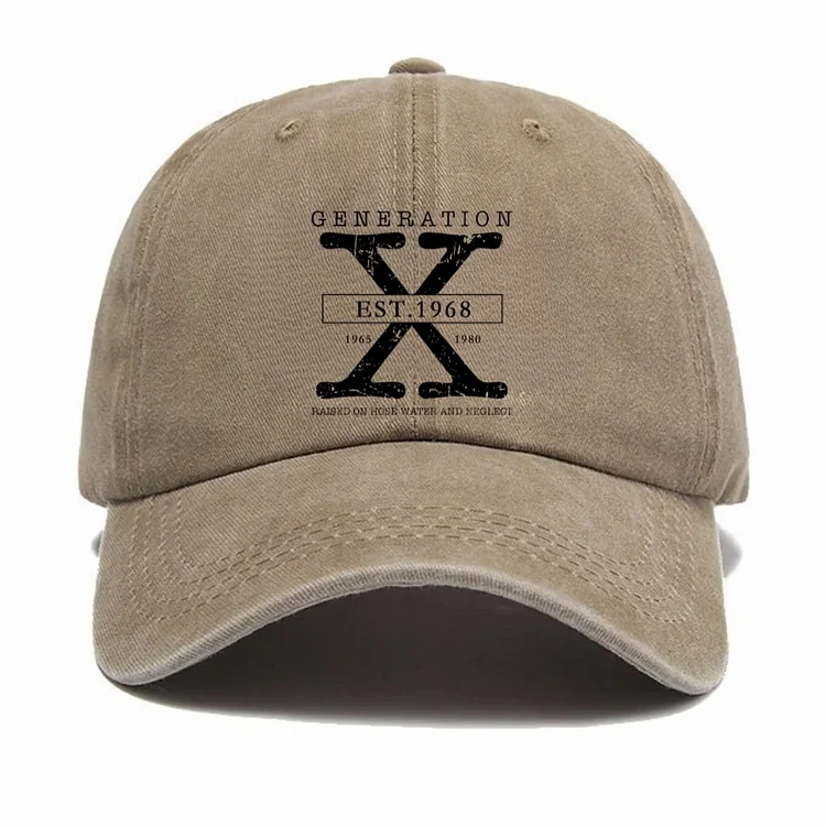 Custom Gen X EST Hat Raised On Hose Water And Neglect Unisex Hat, Three Color Design Cap, Funny Quotes Hat