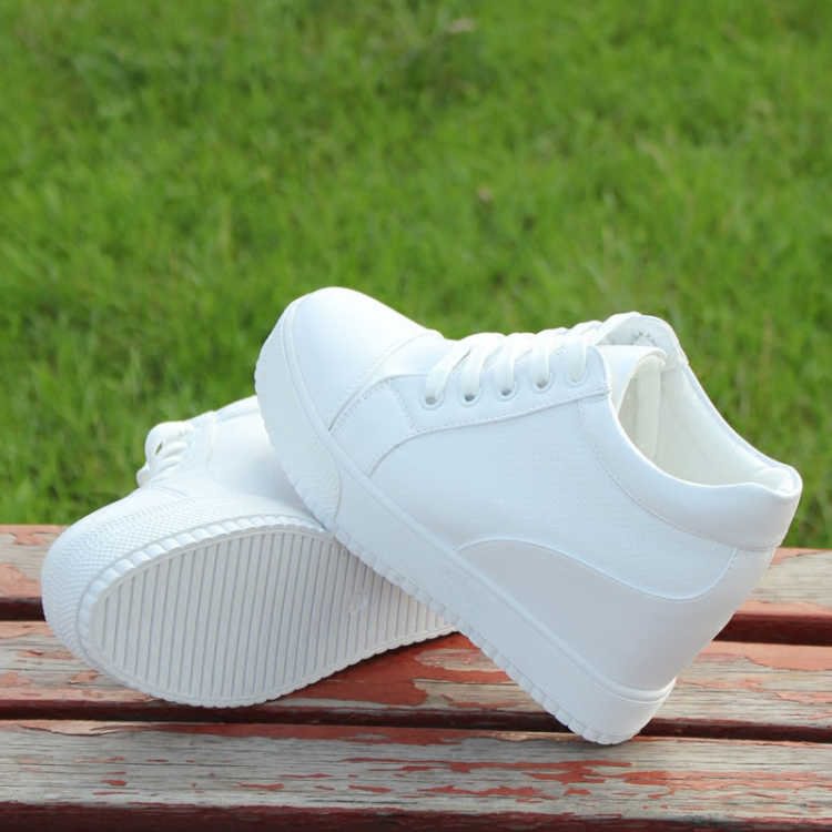 Qjong and white hidden wedge heel slippers casual shoes wedge high platform shoes Woman Women's high heel shoes sneakers erf56