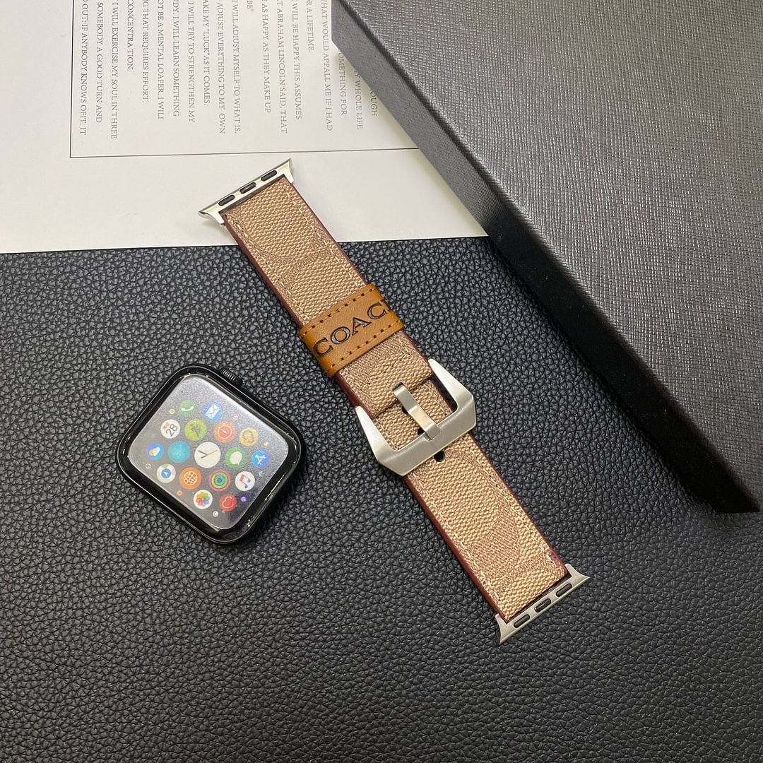 Coach Premium Coach Genuine Leather Apple Watch Strap All Series ProCaseMall