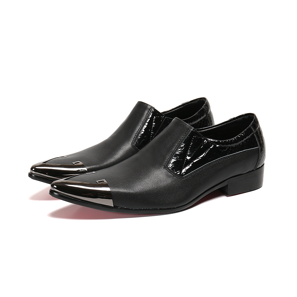VCSHOES Black Classic Business Dress Men Shoes Office Formal Big Size Shoes Man Prom Performance Wedding Shoes