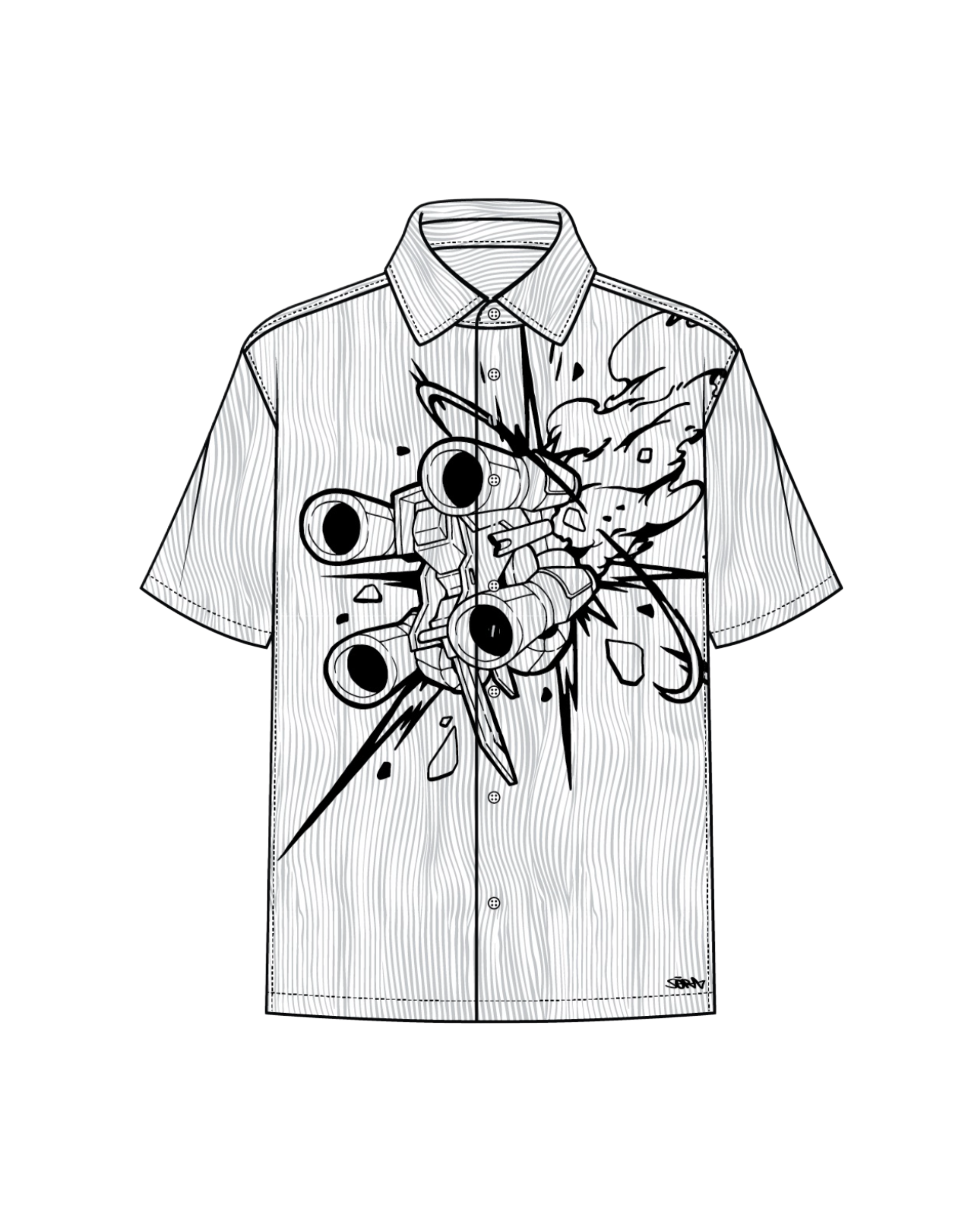 "Spaceship" Button Up