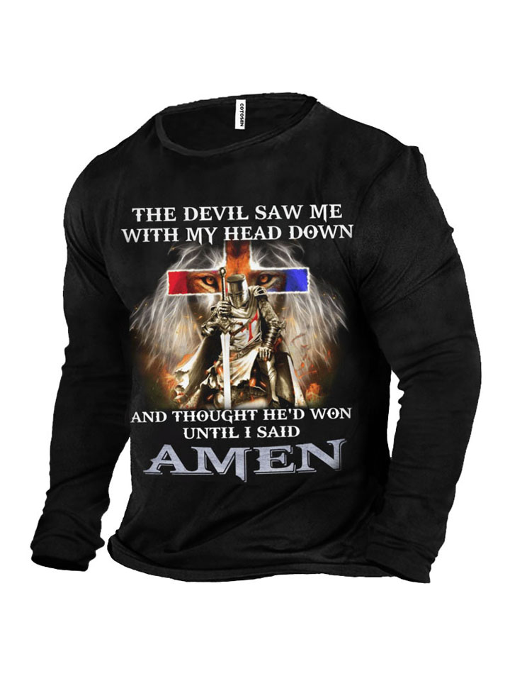 AMEN Cotton Loose Printed Pullover T-shirt