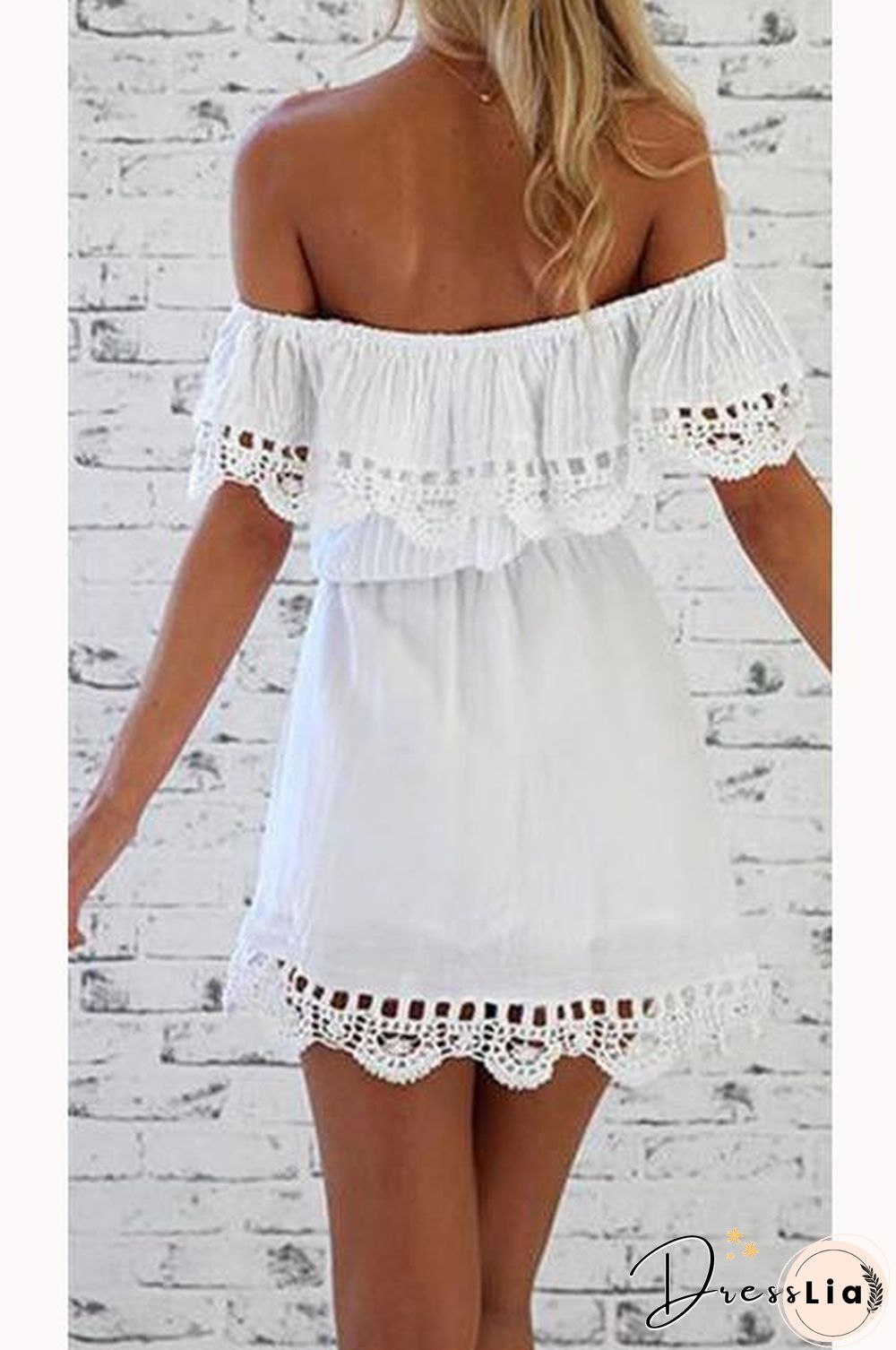 Solid Color Off the Shoulder Dress