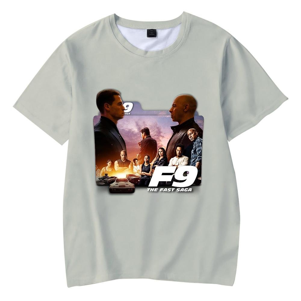 Fast and Furious 9 T-Shirt Round Neck Short Sleeves for Kids Adult Home Outdoor Wear
