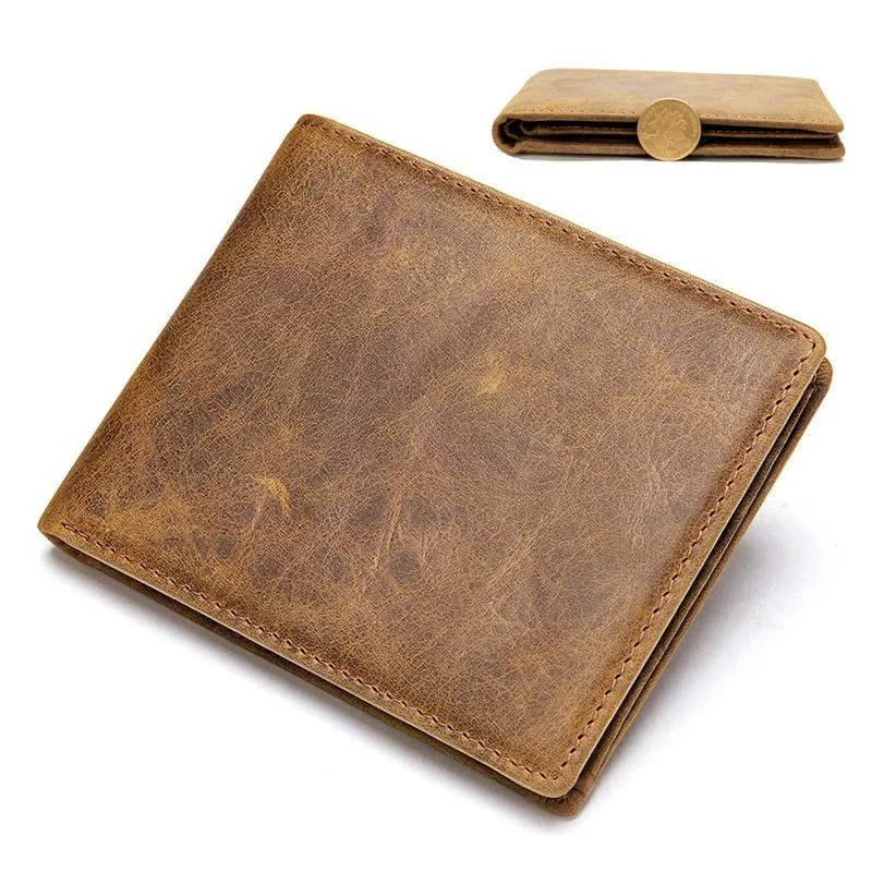 Mens RFID Blocking Anti-Theft Vintage Leather Wallets