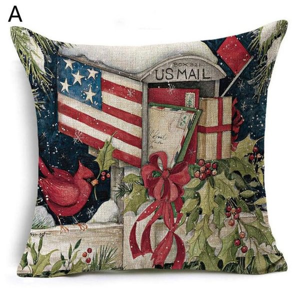 Christmas Pillowcase Santa Claus Sofa Car Cushion Home Decoration Linen Cushion Cover Christmas Gift New - Shop Trendy Women's Fashion | TeeYours