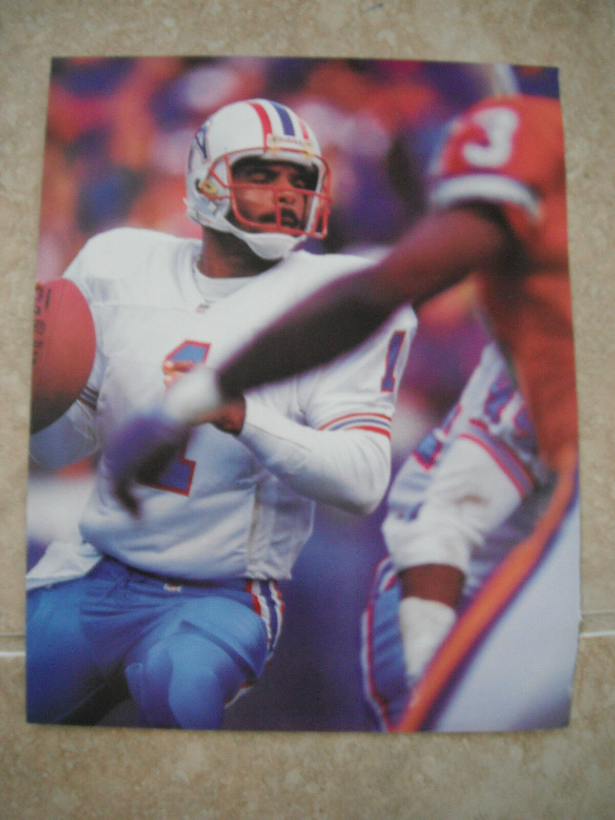 Warren Moon Houston Oilers Color Candid Coffee Table Book Photo Poster painting