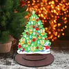 Wooden Desktop Diamond Art Kits Xmas Tree Diamond Painting Desktop Ornaments Kit
