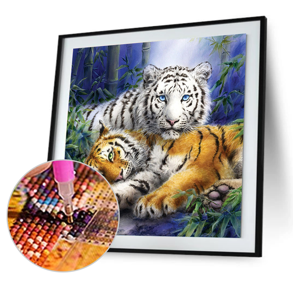 

30*30CM Round Drill Diamond Painting-Tiger, 501 Original