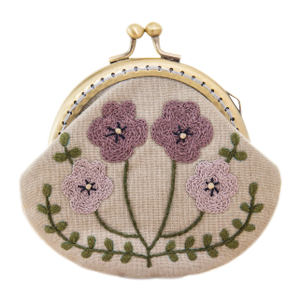 

Purple Flower - Cross Stitch Embroidery - Gold Chain Wallet, 501 Original