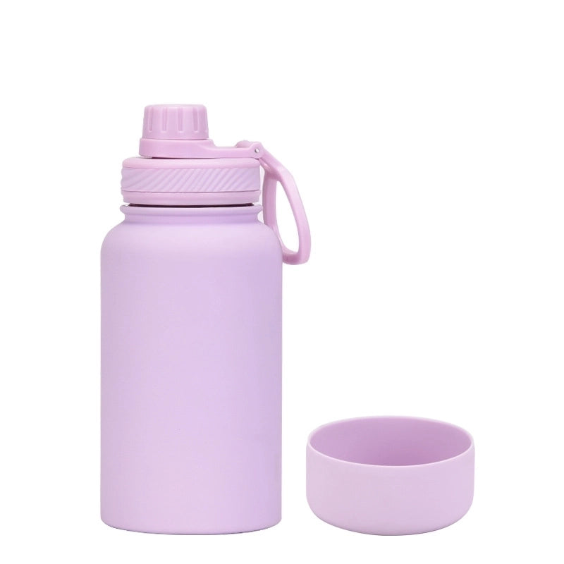 Casual Solid Color Stainless Steel Silica Gel Water Bottles 1 Piece