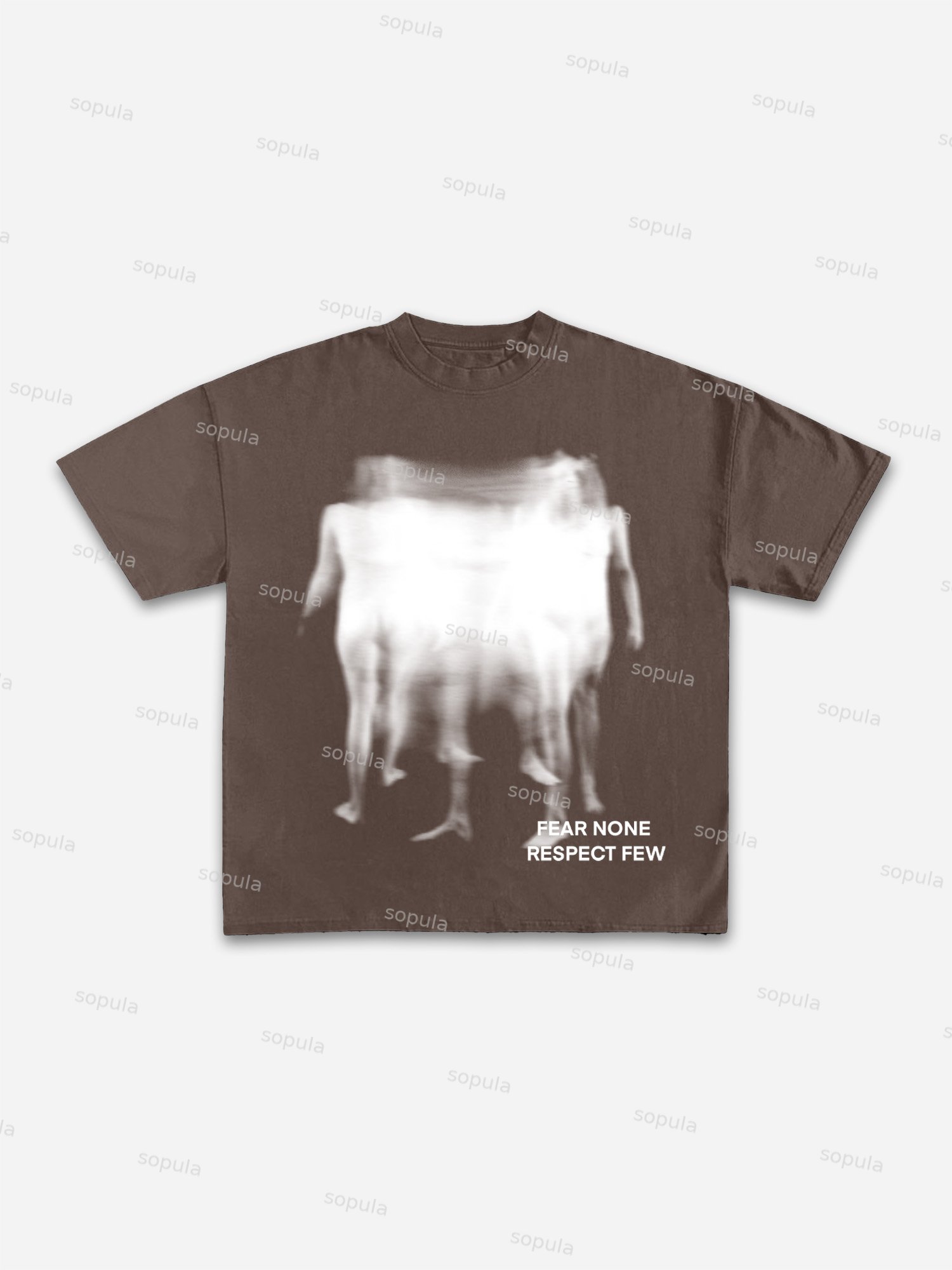 Fear None, Respect Few Abstract Fuzzy Shadow Graphic Cotton T-shirt - Sopula｜Premium Graphic Tees & Graphic Clothing