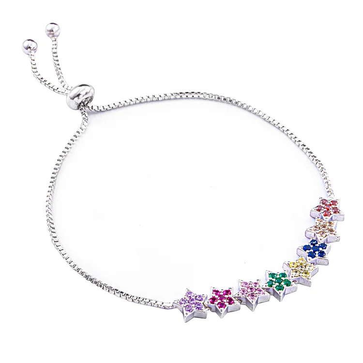 Star Charm Bracelet with Colorful Crystals