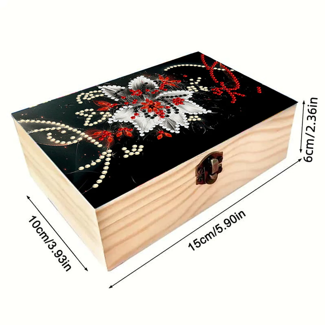 Flower DIY Wooden 5D Diamond Art Diamond Art Storage Box for Adult Desktop Decor