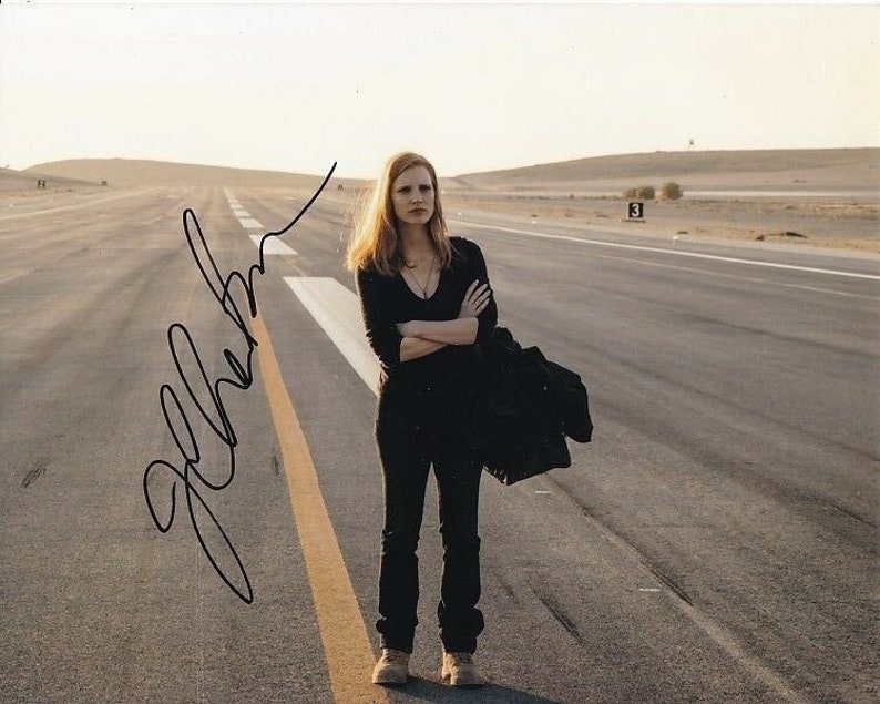 Jessica chastain signed autographed zero dark thirty maya Photo Poster painting