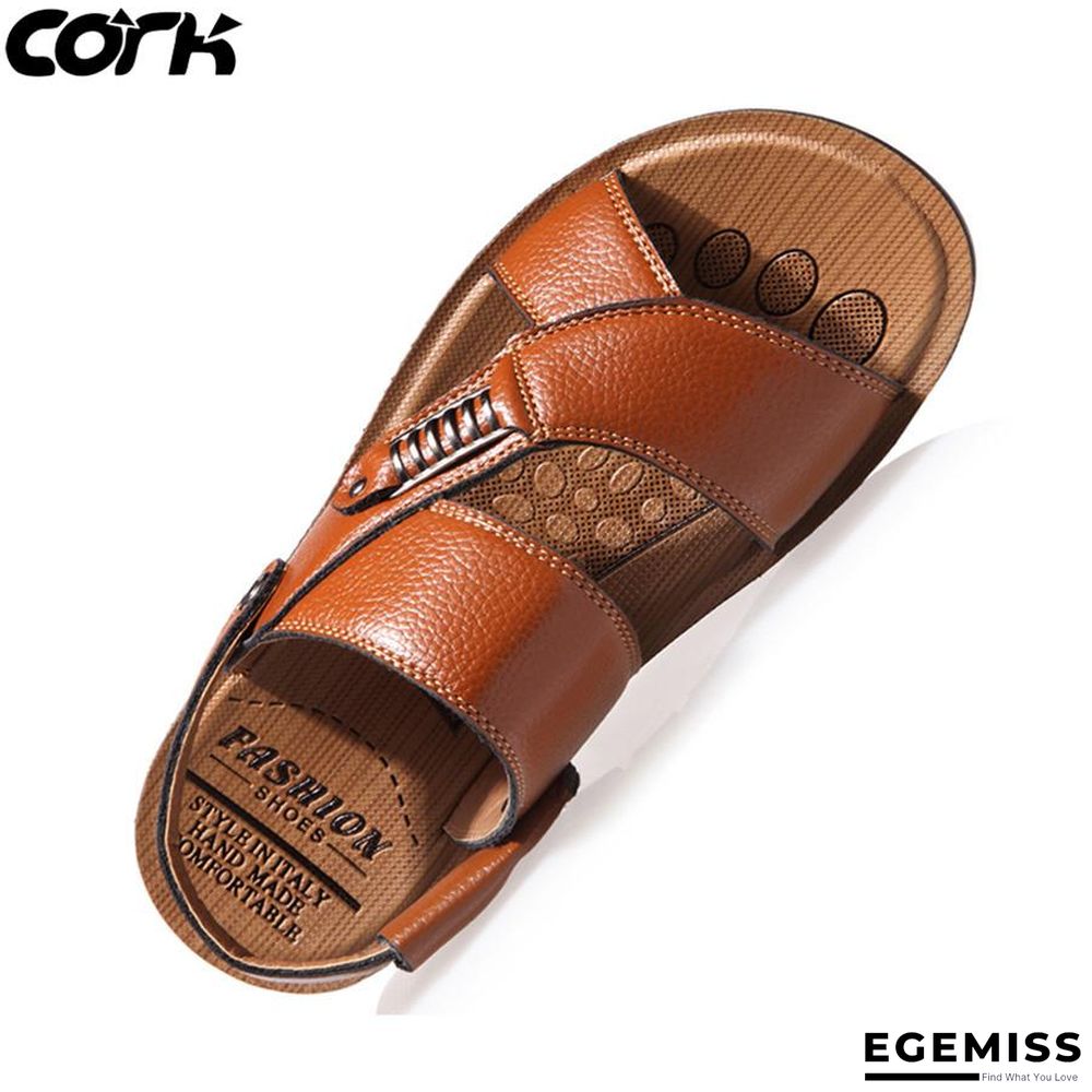Men Genuine Leather Roman Sandals Male Casual Shoes Flip Flops Fashion Outdoor Slippers Shoes | EGEMISS