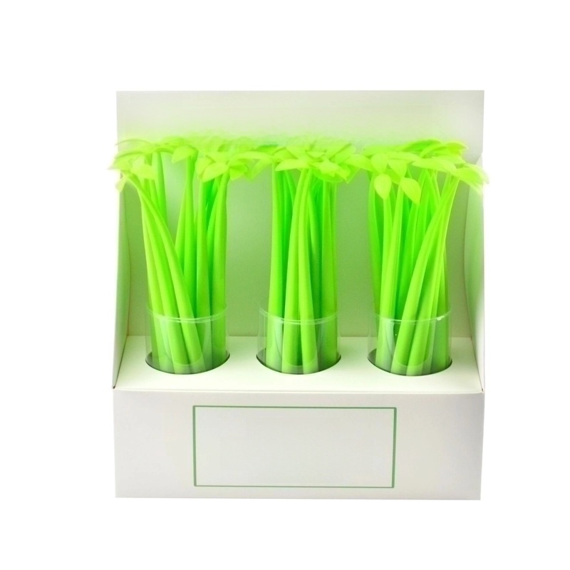 48 Pieces Cartoon Clover Sunflower Silicone Gel Pen Creative Leaf Soft Glue Gel Pen