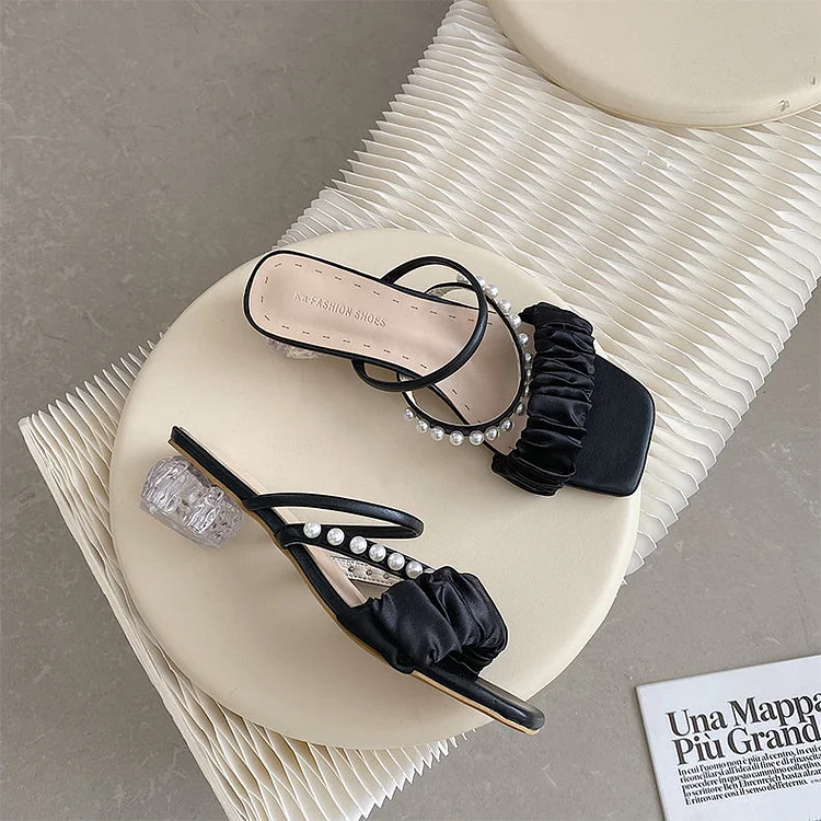 Nude Pumps Block Heel Roman Shoes