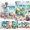 Coquillages de plage-peinture partielle sp&eacute;ciale diamant-30*40cm