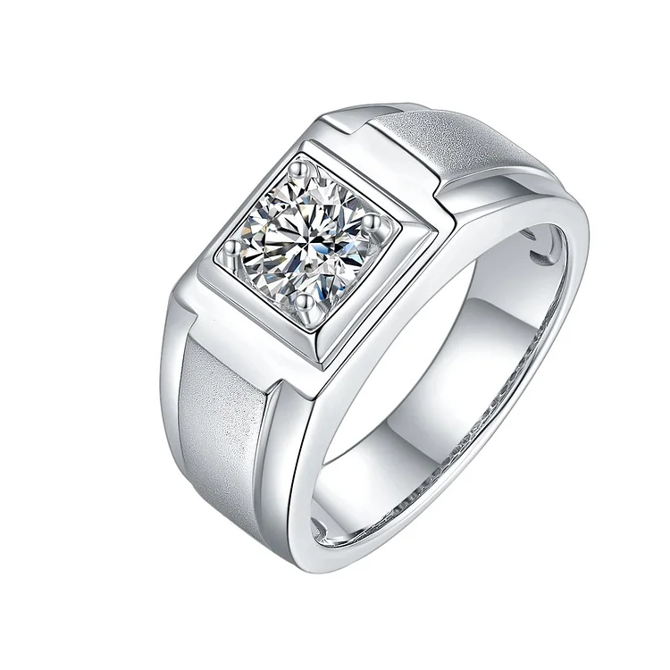 1.0Ct D Color Moissanite 926 Sterling Silver Ring